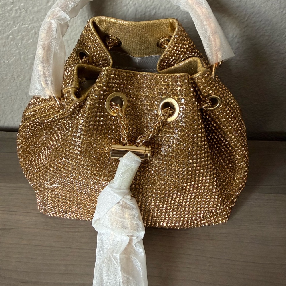 Gold Rhinestone Evening Clutch - Picture 3 of 11